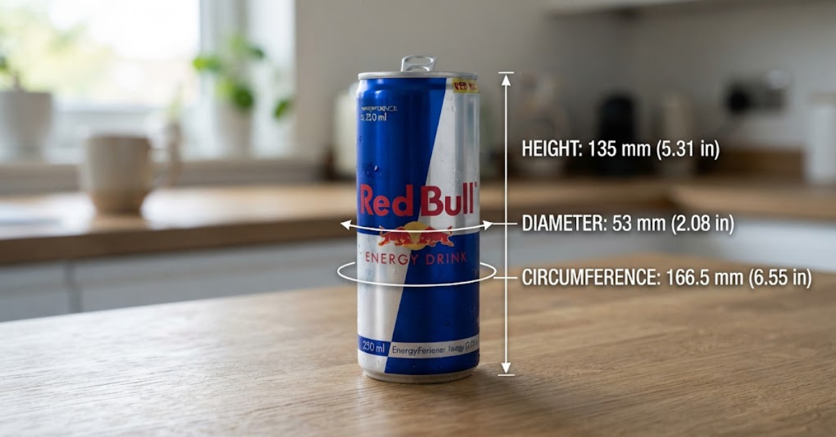 Red Bull Can Dimensions: Size, Height & Diameter Guide